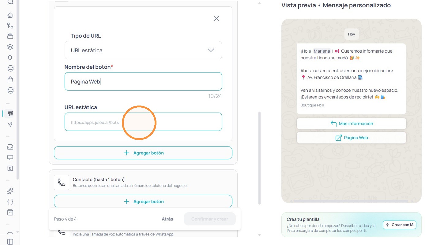 Botón de Derivación a workflow configurado