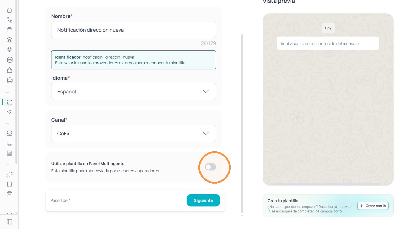 Interruptor de visibilidad para asesores