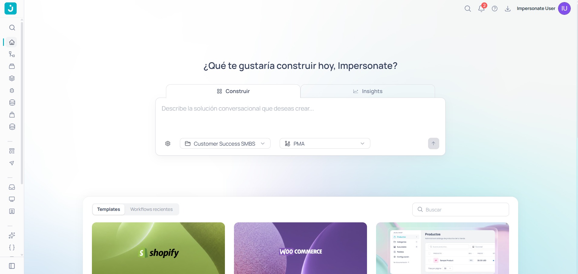 Pantalla de inicio de sesión de Jelou