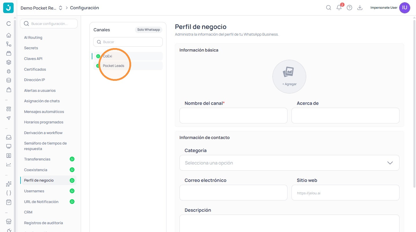 Listado de canales de WhatsApp para elegir cuál editar