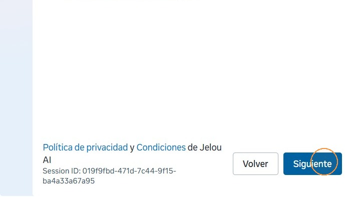 Botón Siguiente tras seleccionar la WABA