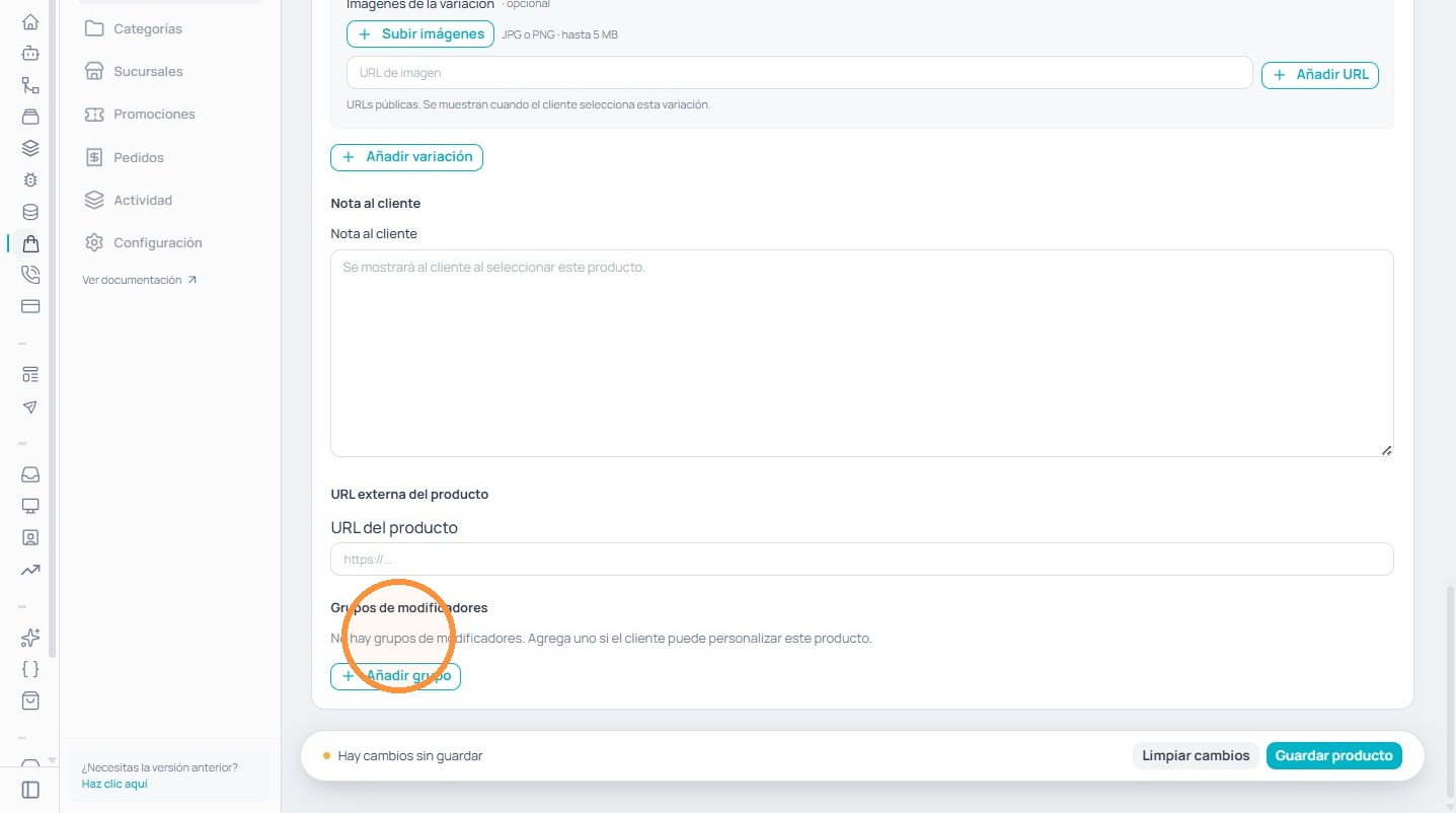 Grupos de modificadores