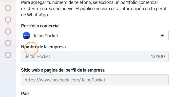 Campo Nombre de la empresa