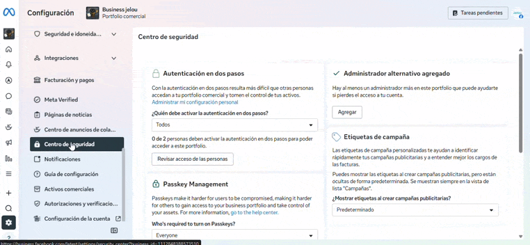 Cómo llegar al Centro de seguridad para iniciar la verificación